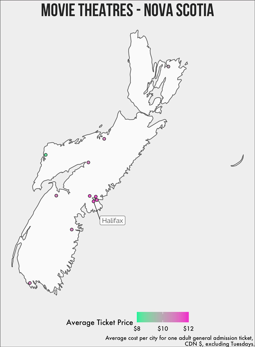 map of theatres in nova scotia