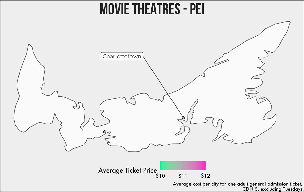 map of theatres in pei